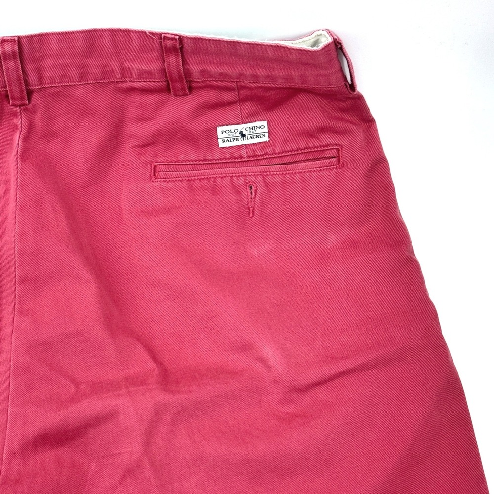 Polo Ralph Lauren Chino Shorts Mens 36  Coral  Pleated Cotton Classic - Picture 8 of 10